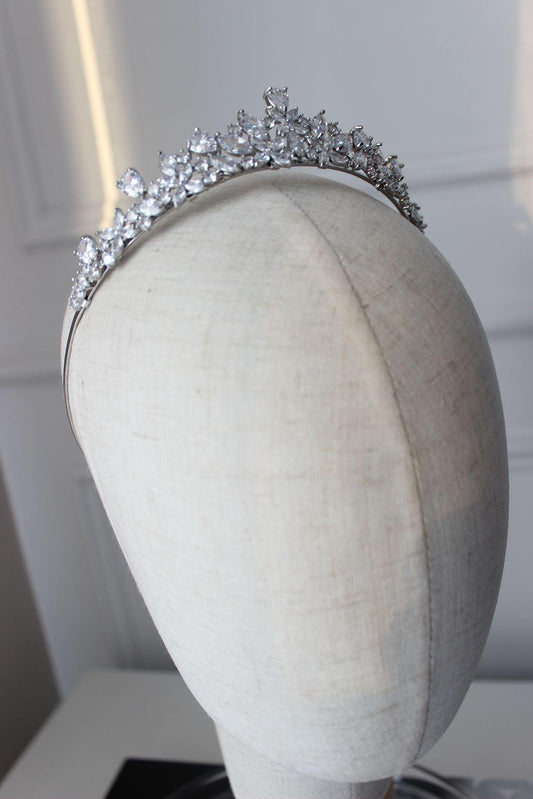 Amelie silver crystal bridal tiara