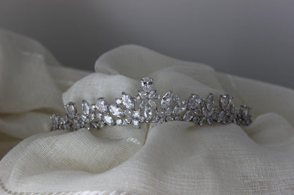 Amelie silver crystal bridal tiara