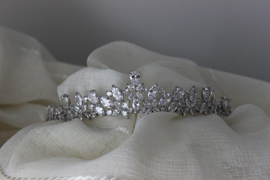 Amelie silver crystal bridal tiara
