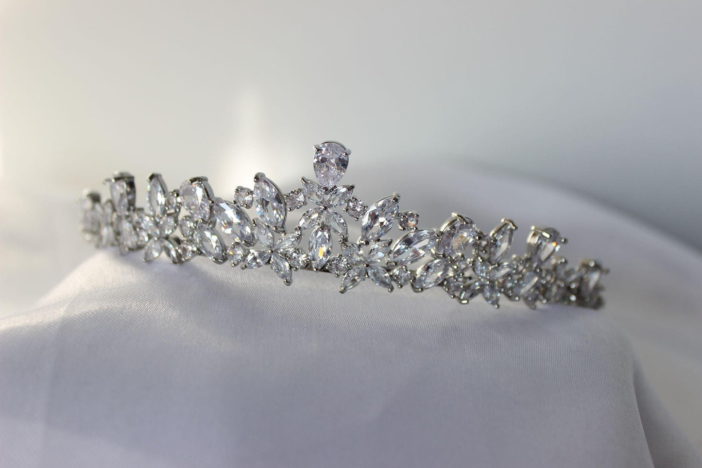 Amelie silver crystal bridal tiara