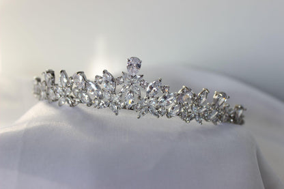 Amelie silver crystal bridal tiara