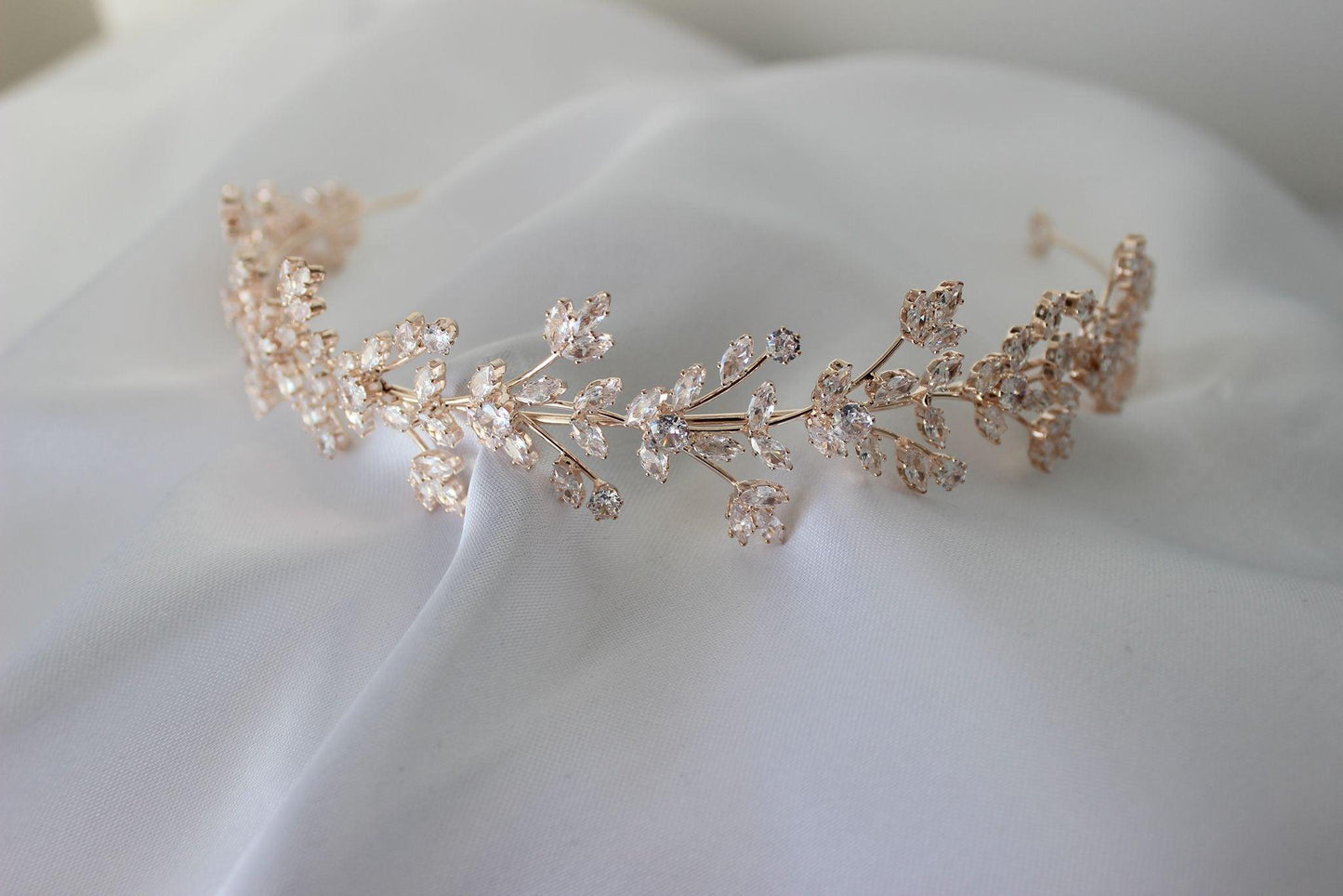 Anastasia rose gold bridal headband