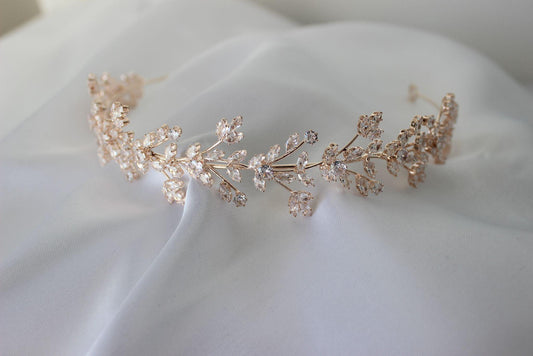 Anastasia rose gold bridal headband