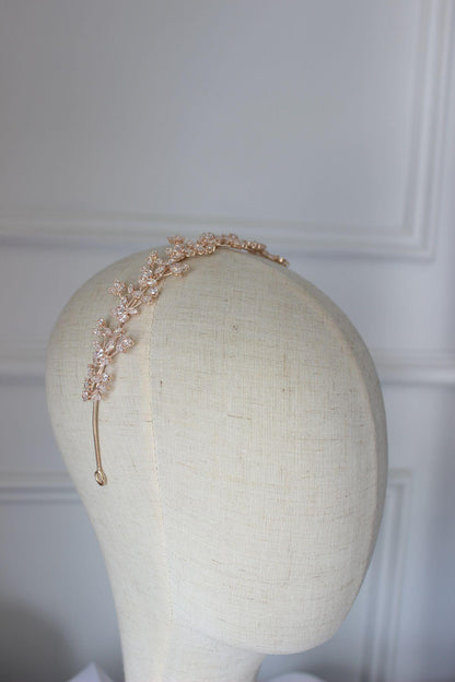 Anastasia rose gold bridal headband