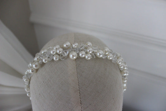 Annalise pearl & crystal bridal headpiece