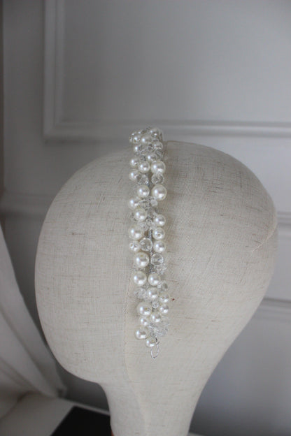 Annalise pearl & crystal bridal headpiece