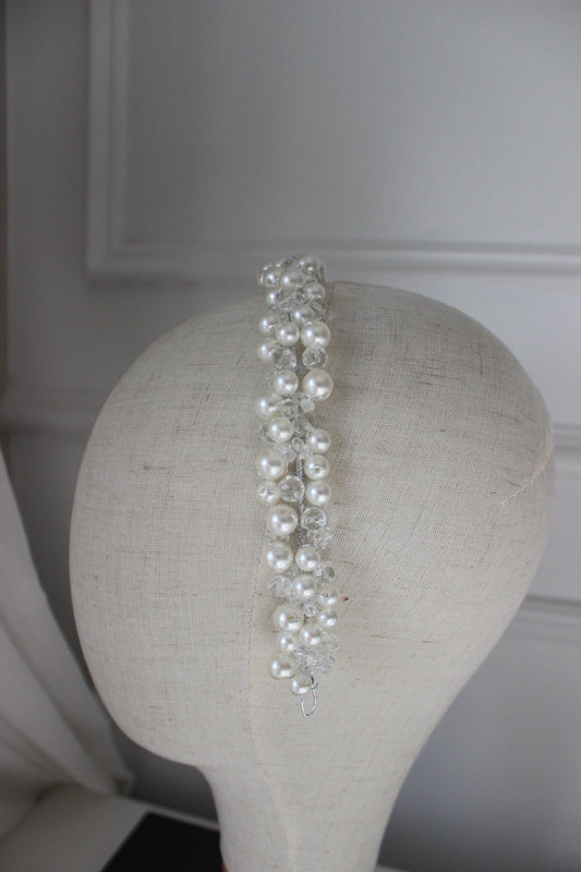 Annalise pearl & crystal bridal headpiece