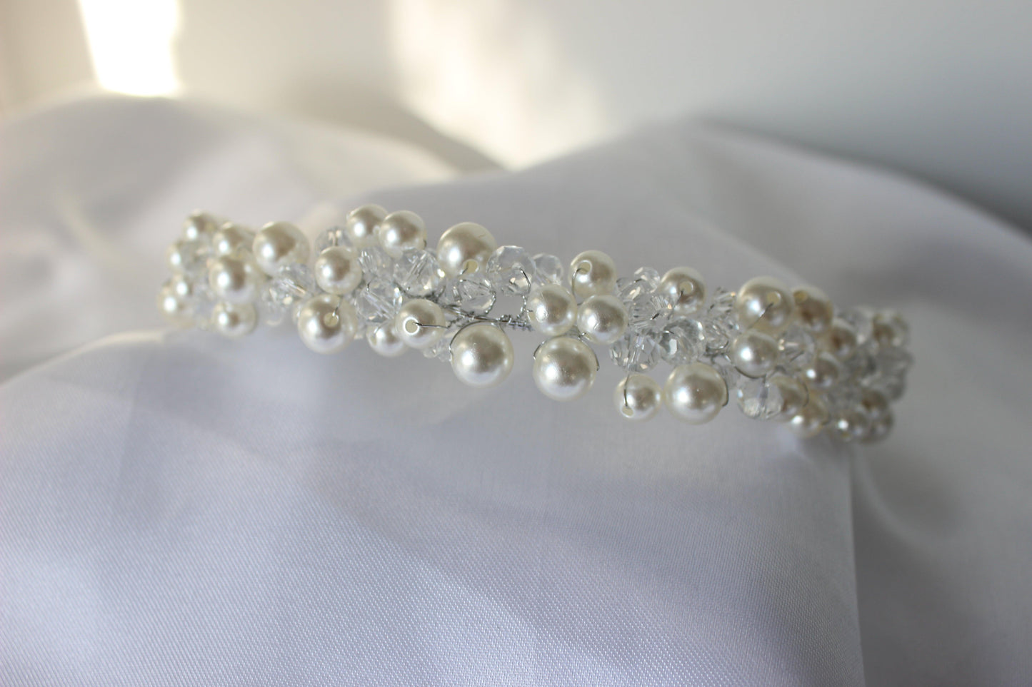 Annalise pearl & crystal bridal headpiece