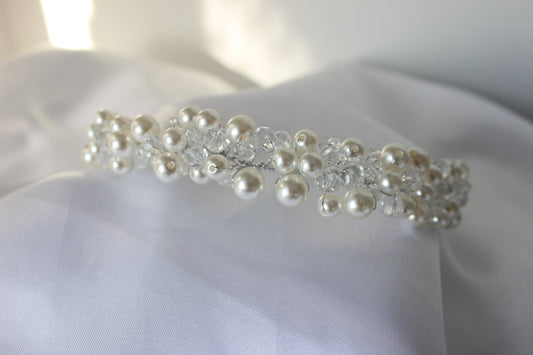 Annalise pearl & crystal bridal headpiece
