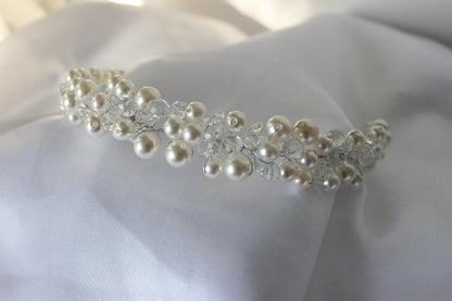 Annalise pearl & crystal bridal headpiece