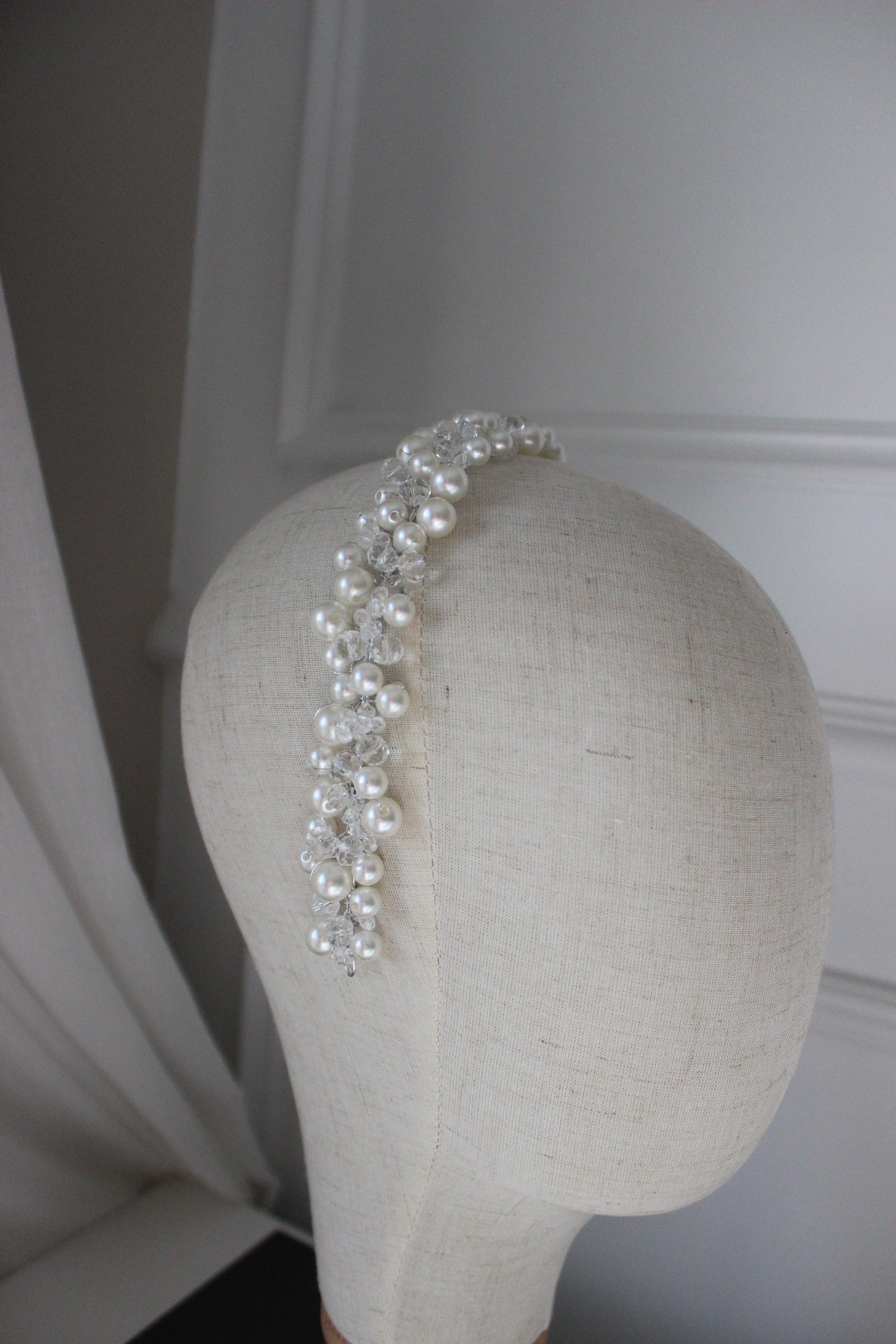 Annalise pearl & crystal bridal headpiece
