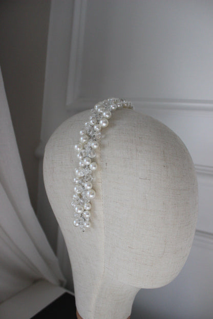 Annalise pearl & crystal bridal headpiece