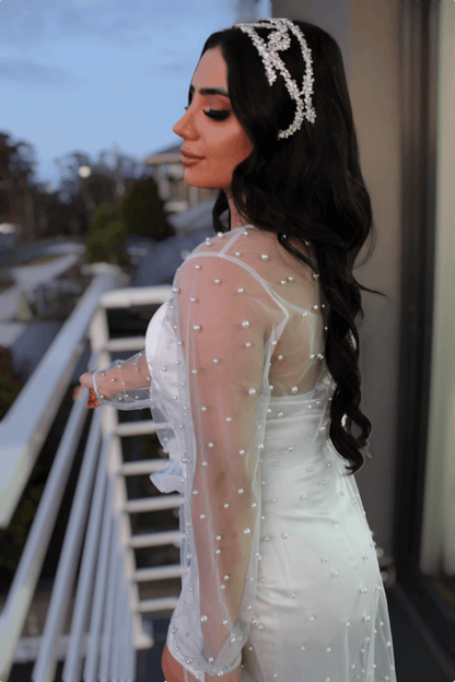 "ATHENA" Bridal Headpiece - Silver