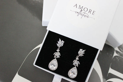 Bethany cubic zirconia silver earrings