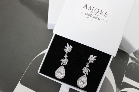 Bethany cubic zirconia silver earrings