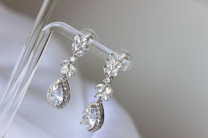 Bethany cubic zirconia silver earrings
