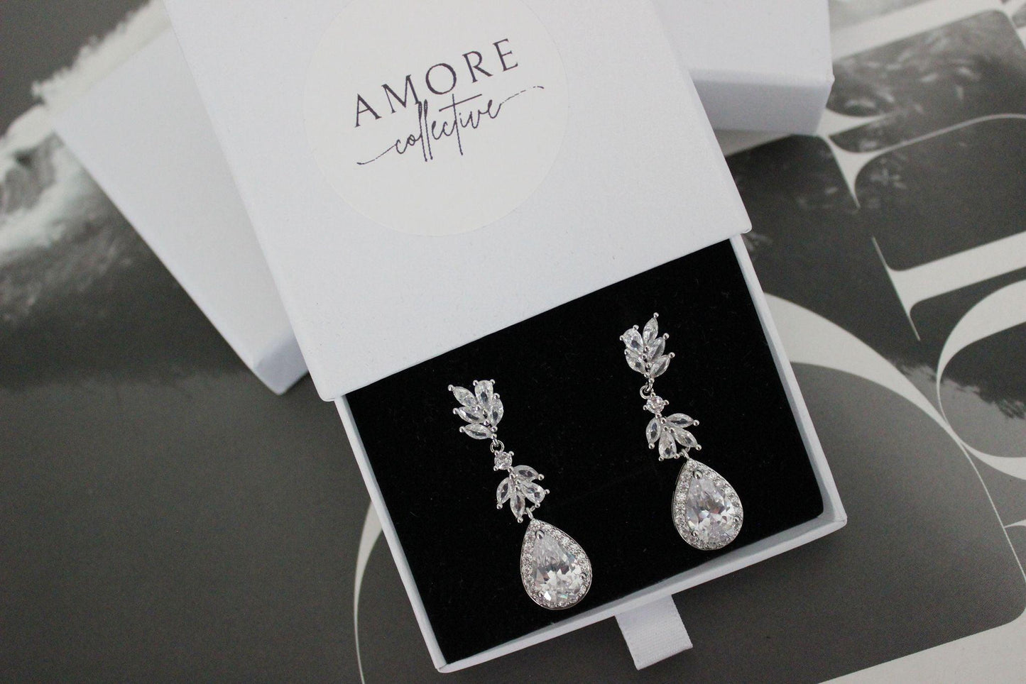 Bethany cubic zirconia silver earrings