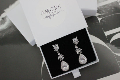 Bethany cubic zirconia silver earrings
