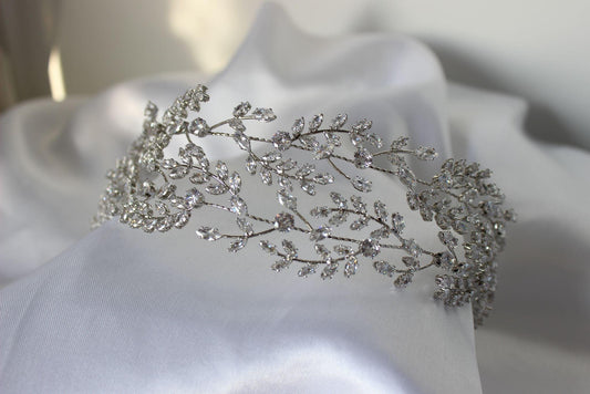 Brigitte silver bridal headpiece