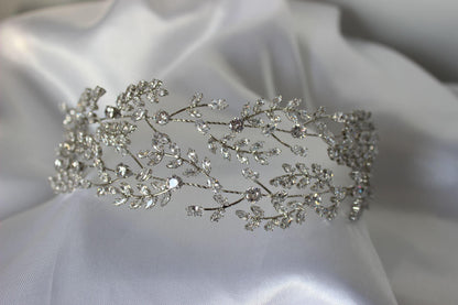 Brigitte silver bridal headpiece