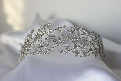 Brigitte silver bridal headpiece