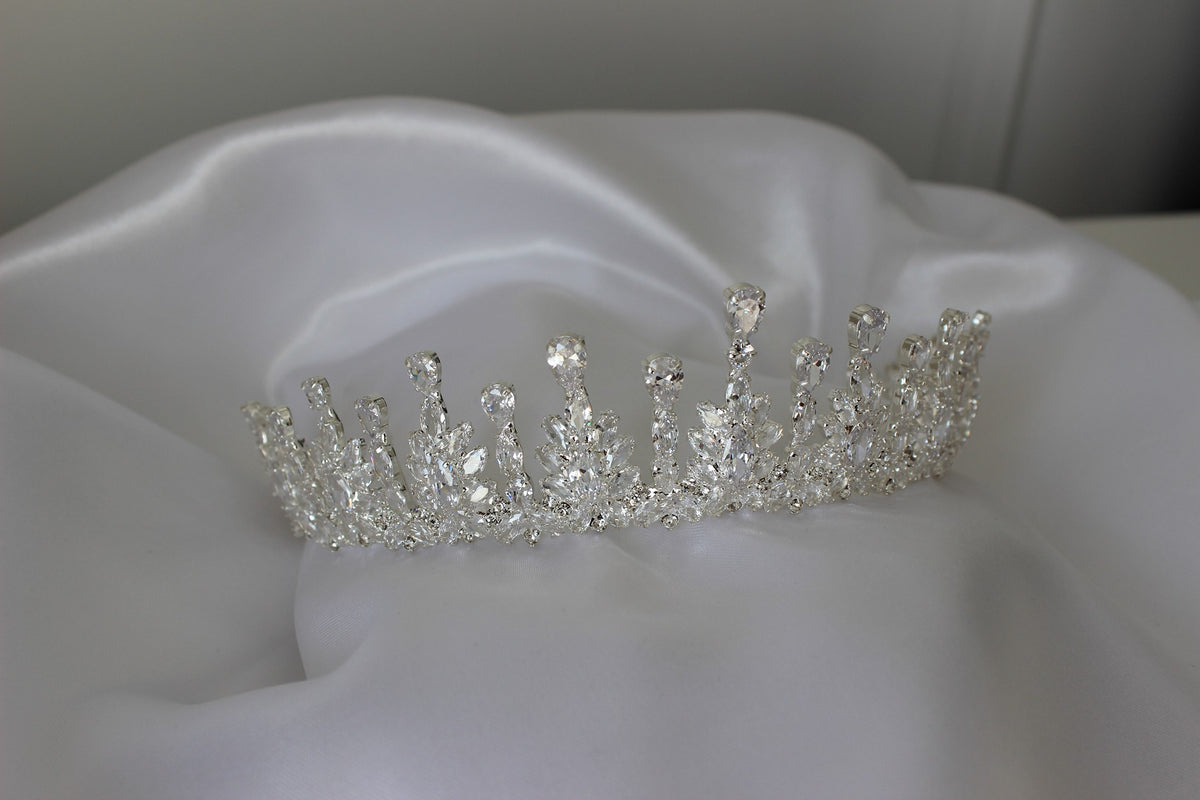 camilla wedding crown in silver