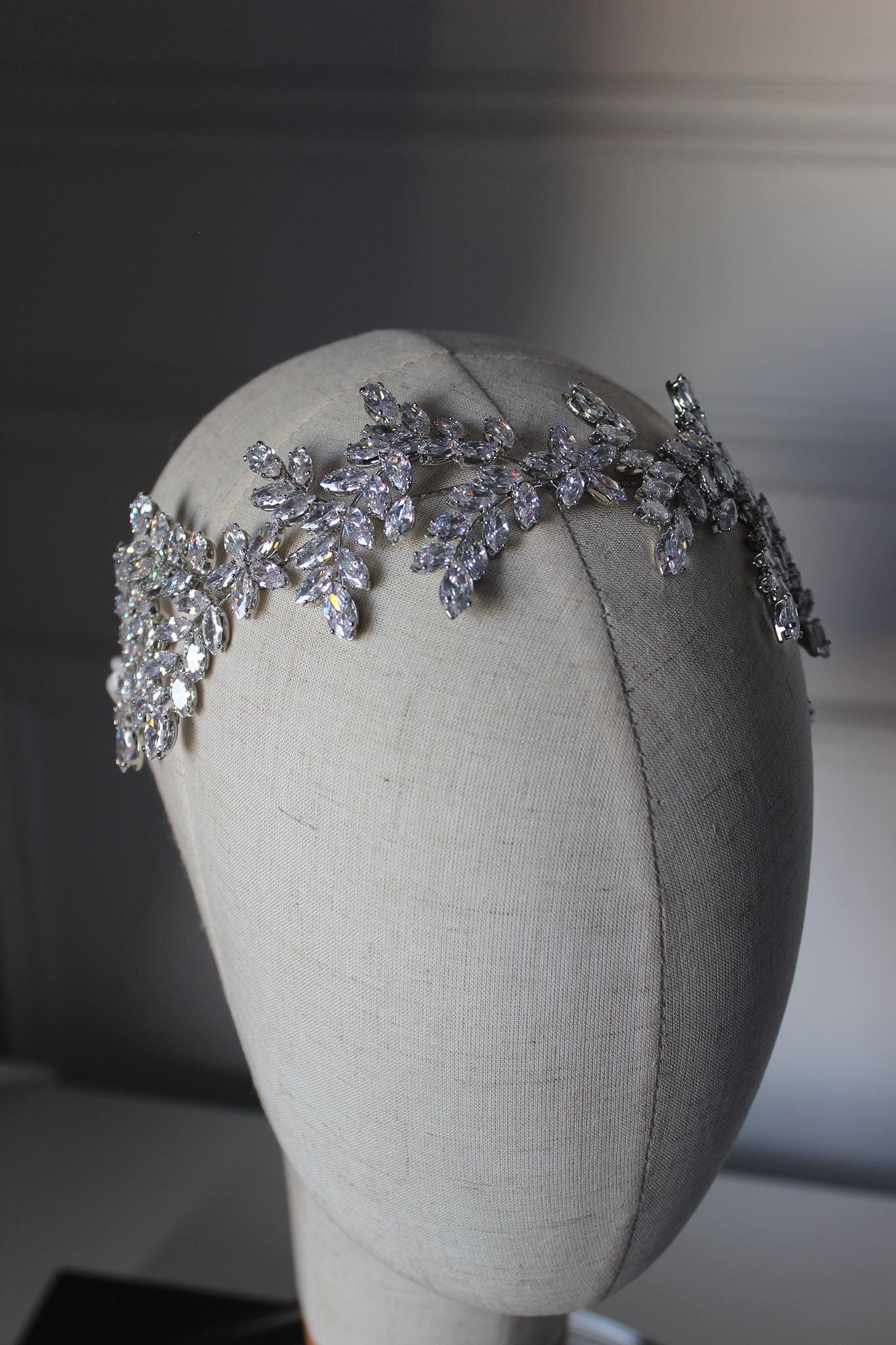 Catalina silver bridal headpiece