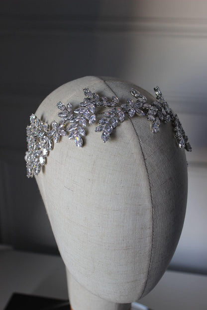 Catalina silver bridal headpiece