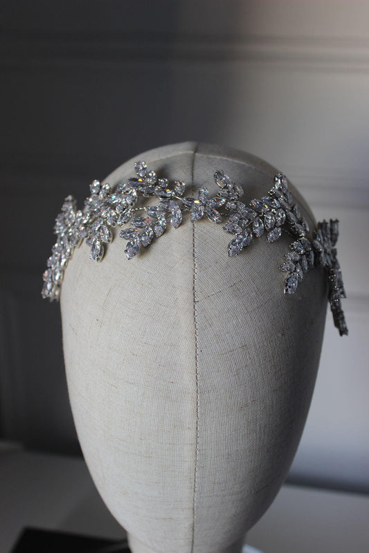 Catalina silver bridal headpiece