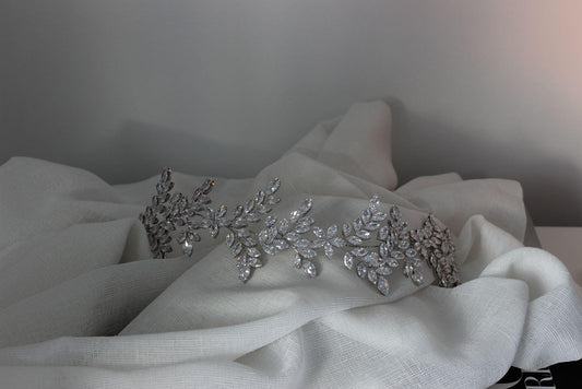 Catalina silver bridal headpiece