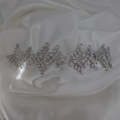 catalina silver bridal headpiece with branch design
