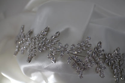 catalina silver bridal headpiece with branch design