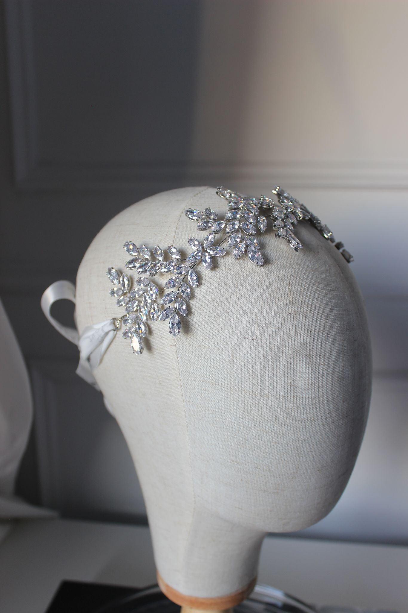 Catalina silver bridal headpiece