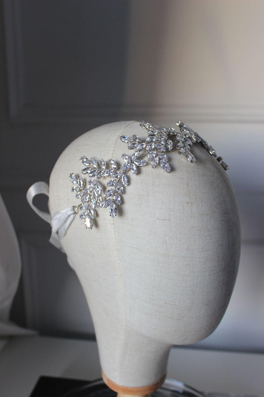 Catalina silver bridal headpiece