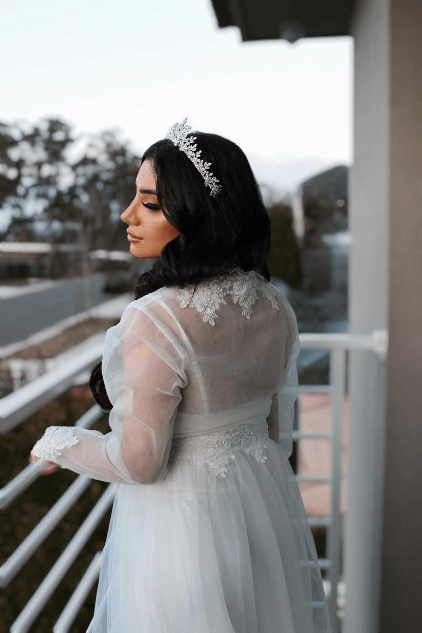 Caterina silver bridal crown