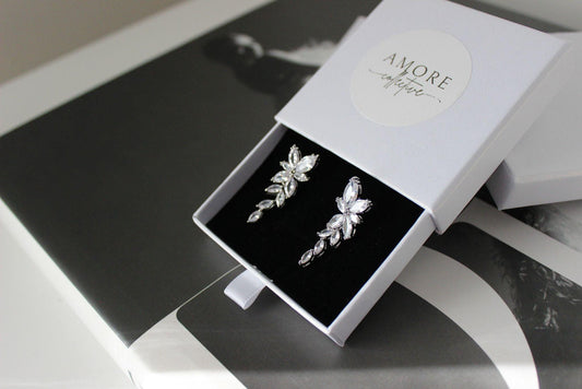 Celeste Crystal Silver Earrings in Jewellery Box