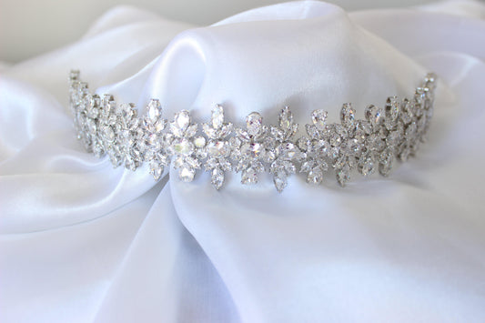 Celine silver bridal headband