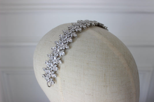 Celine silver bridal headband