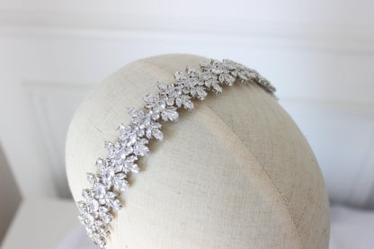 Celine silver bridal headband