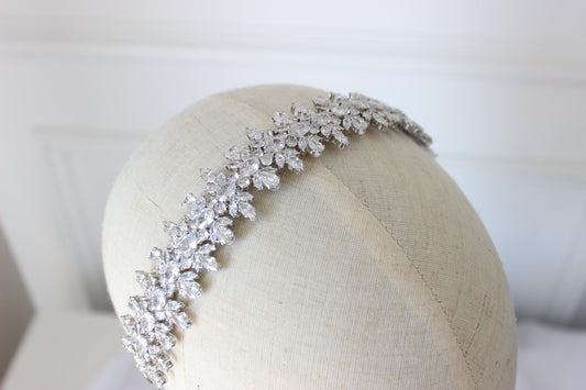Celine silver bridal headband