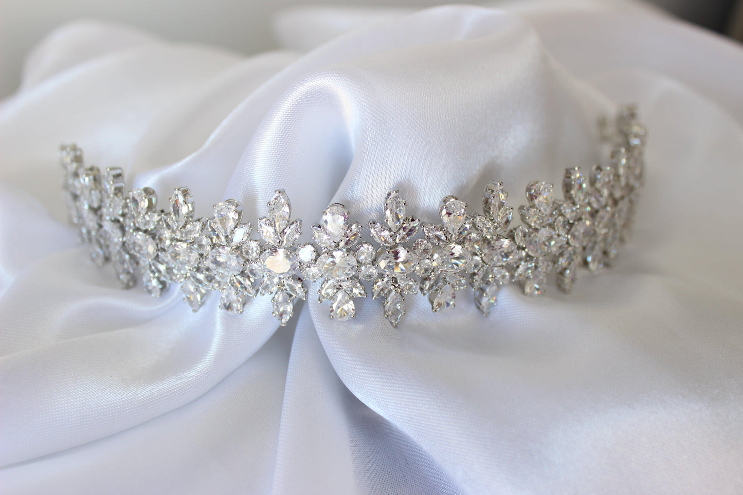Celine silver bridal headband