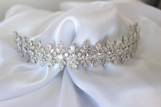 Celine silver bridal headband