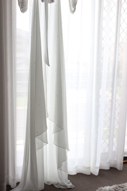 "SOFIA" Chiffon Pearl Bridal Robe
