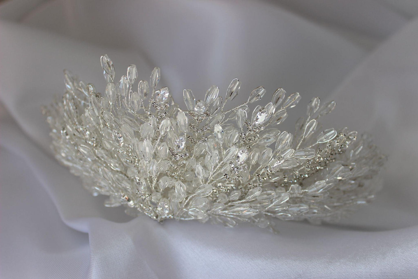 Claudia silver bridal crown