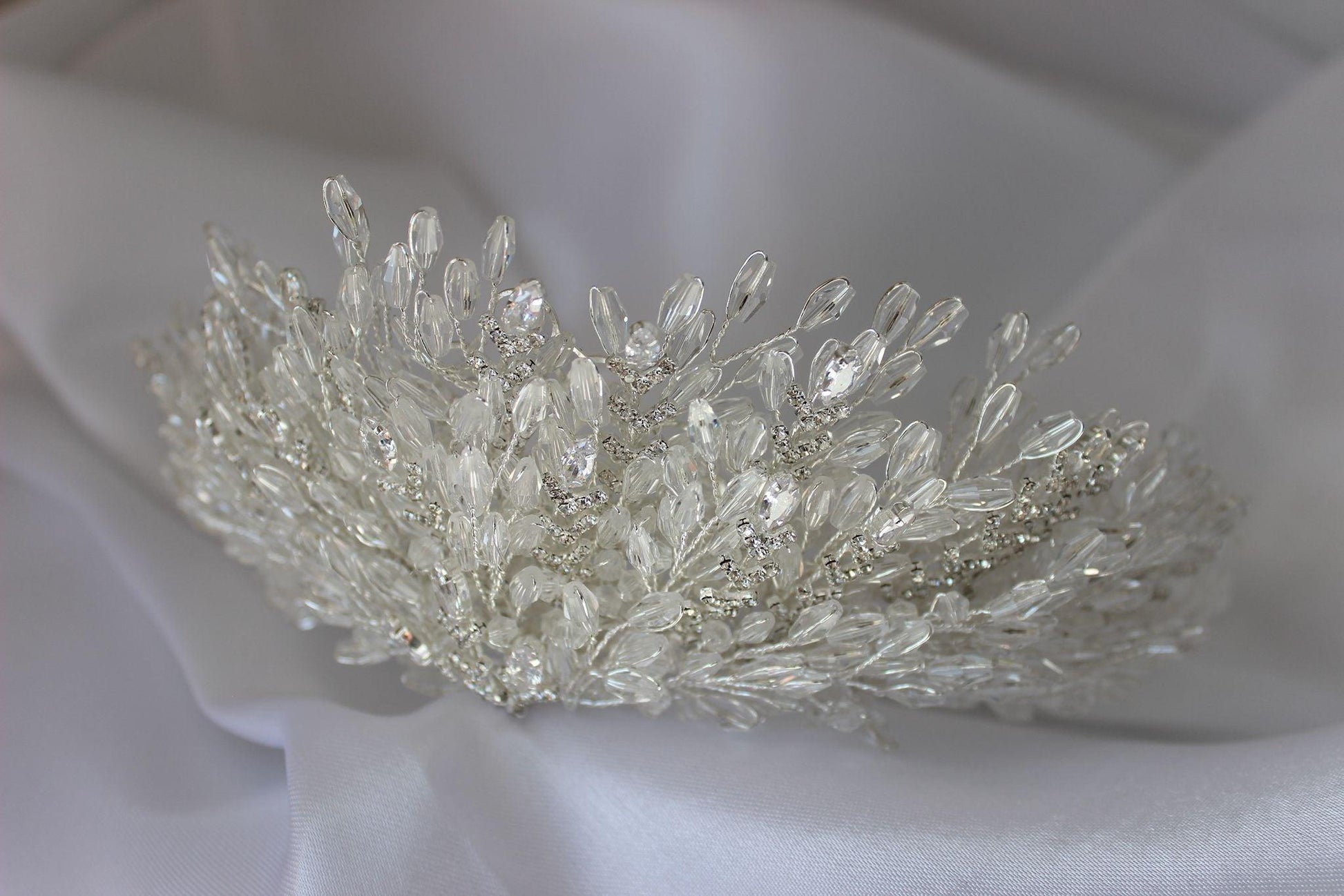 Claudia silver bridal crown