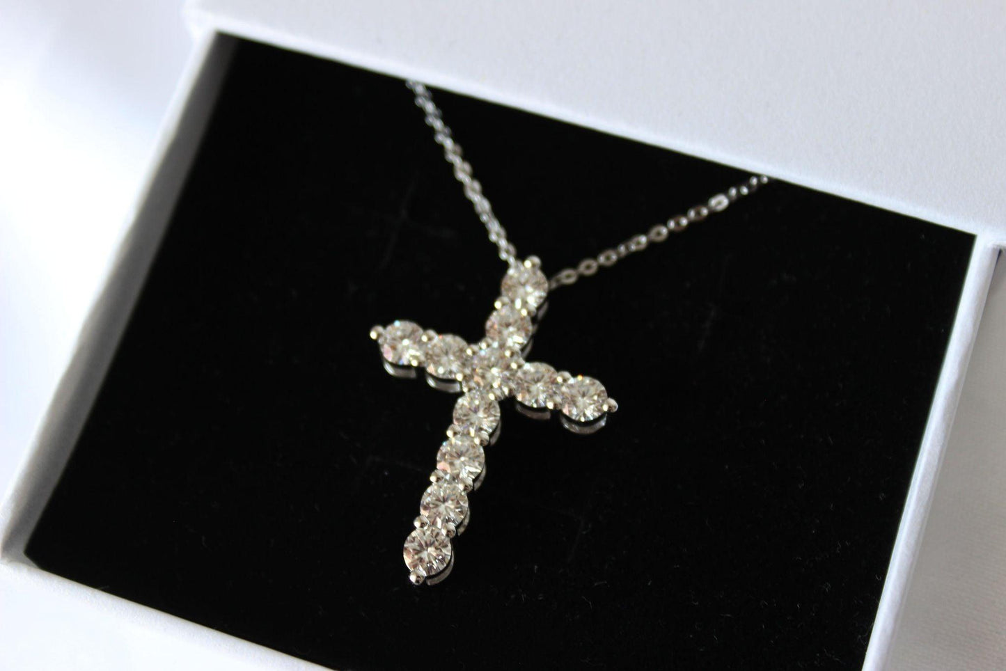 Silver Cubic zirconia cross necklace for weddings