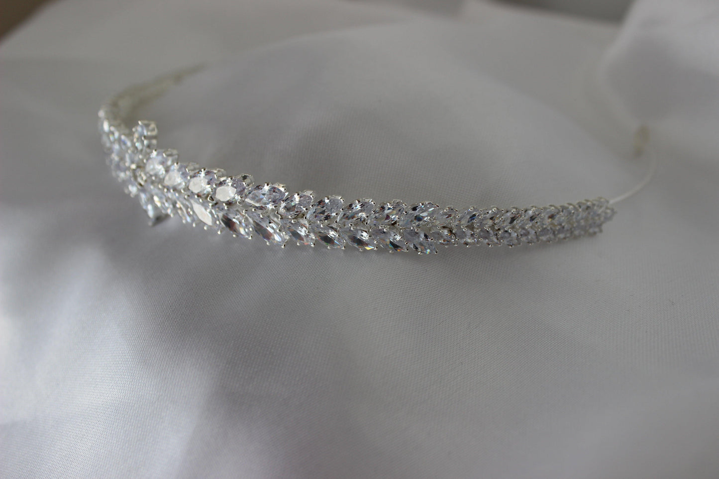 Daniella crystal silver bridal headband