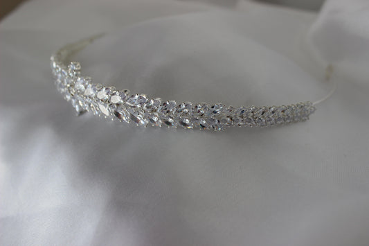 Daniella crystal silver bridal headband