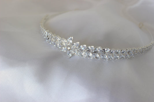 Daniella crystal silver bridal headband