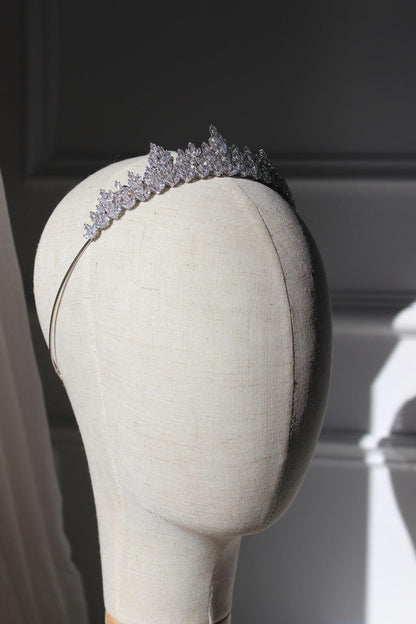 Davina small silver bridal tiara